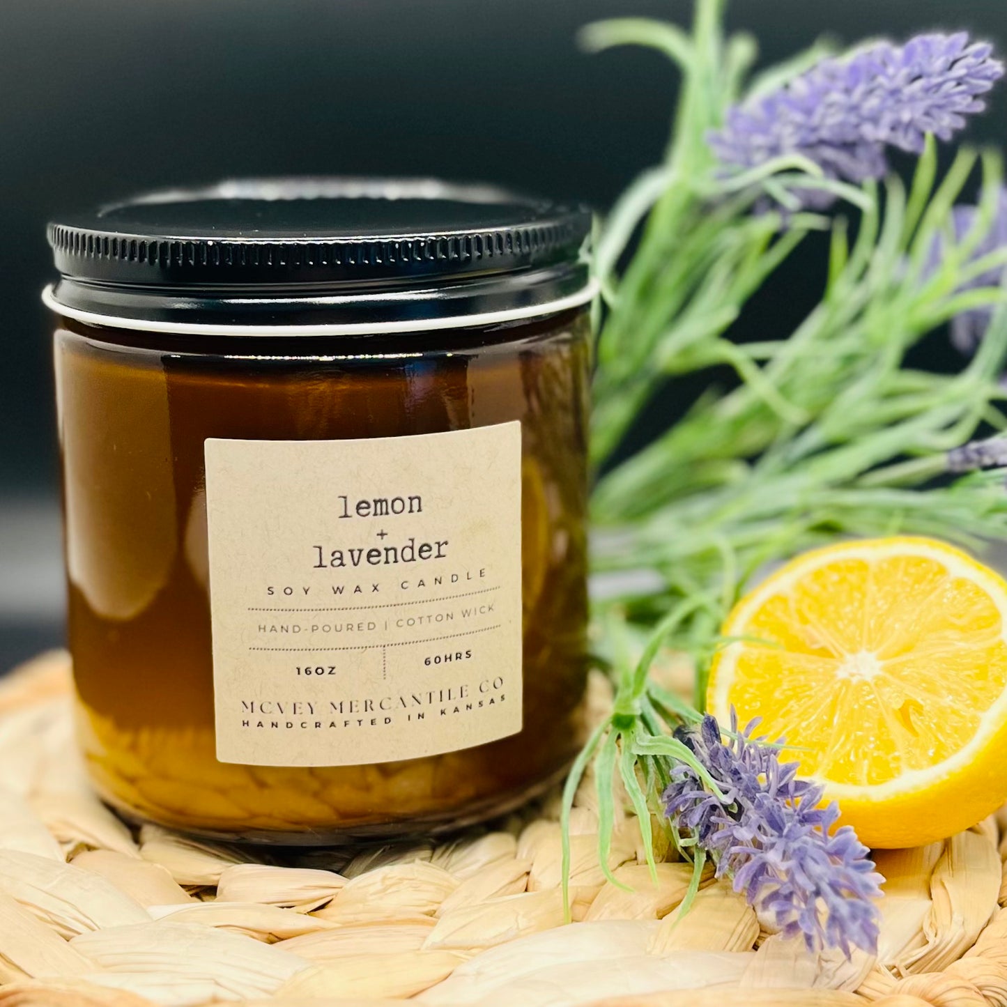 Lemon + Lavender Soy Wax Candle