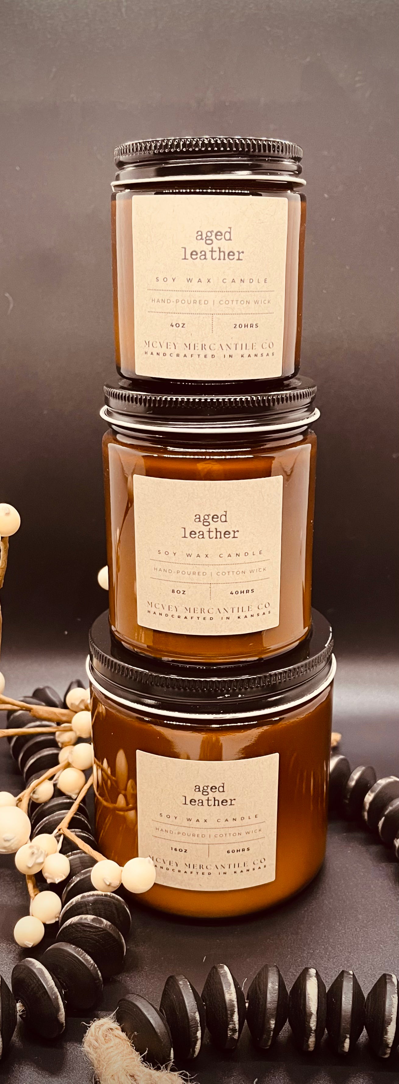 Aged Leather Soy Wax Candle